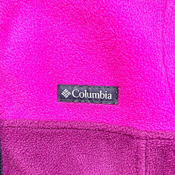 Columbia Three Lakes Colorblock Fleece Pullover Pink Purple 1/4 Snap Womens XS - Picture 3 of 8